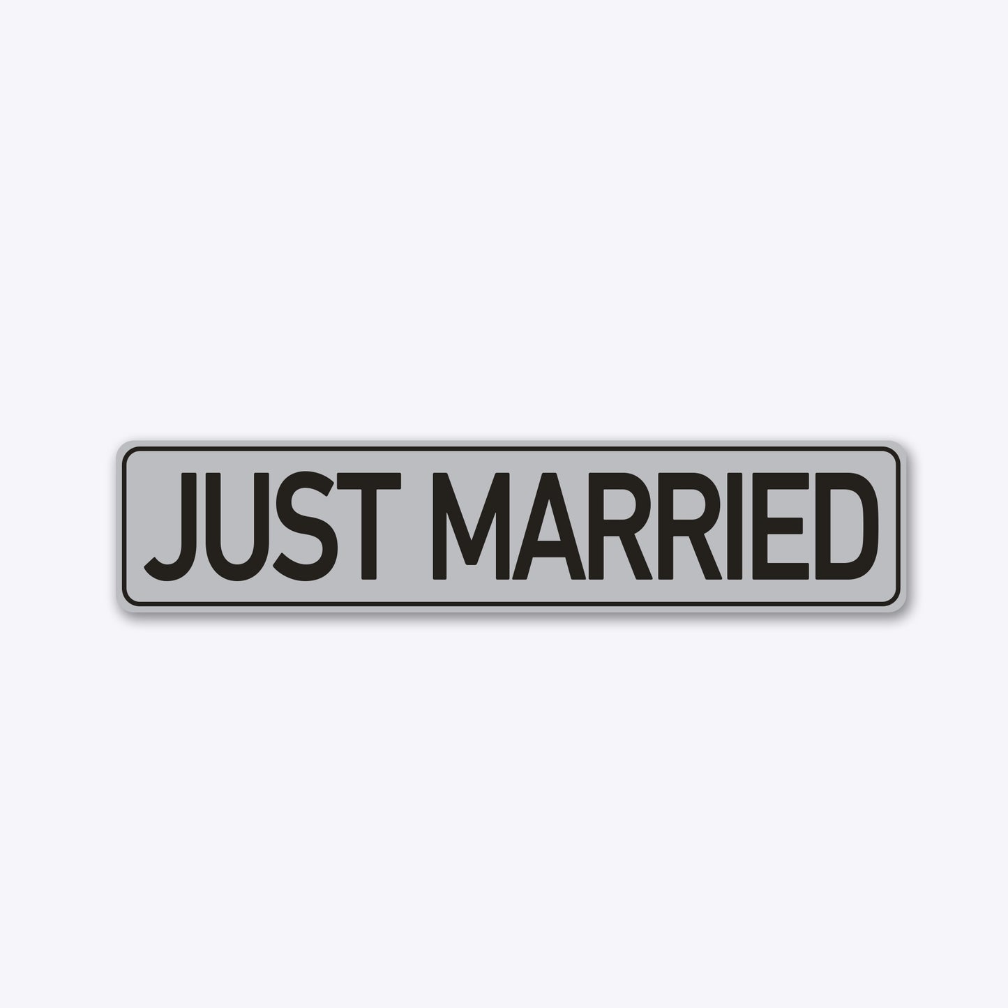 Vārda zīme ar uzlīmi kāzām - JUST MARRIED - 114 x 520mm
