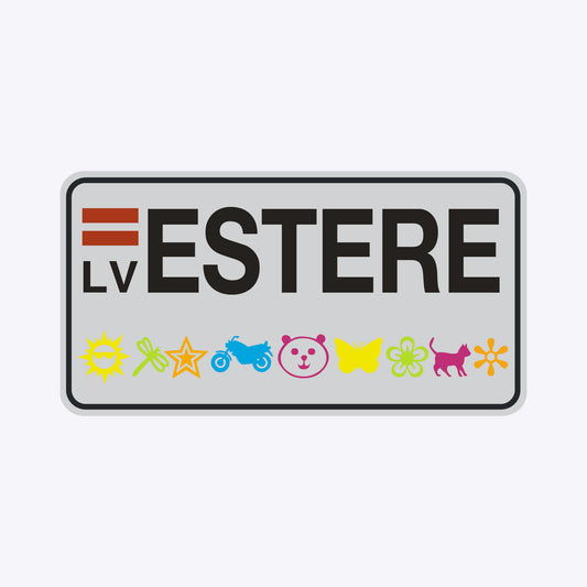 Vārda zīme ar uzlīmi - ESTERE - 114 x 220mm