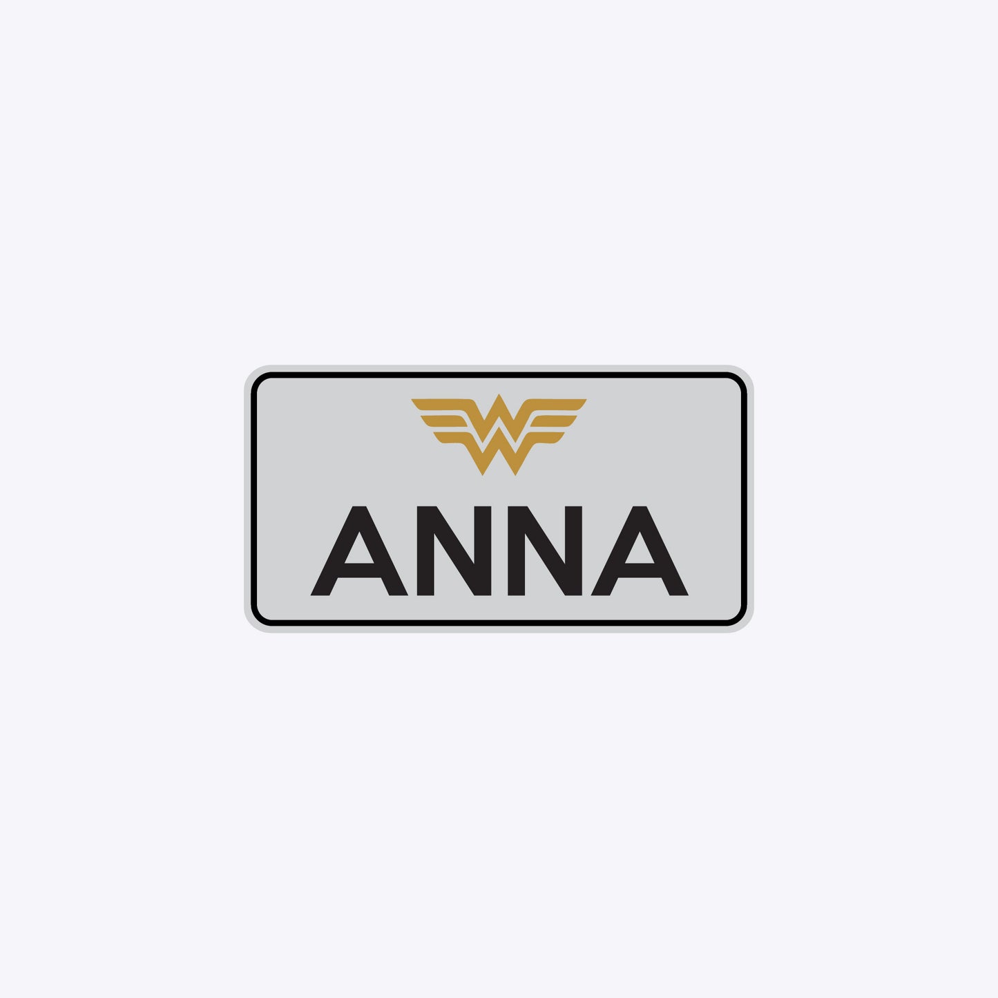Vārda zīme ar uzlīmi - ANNA - 114mm x 220mm