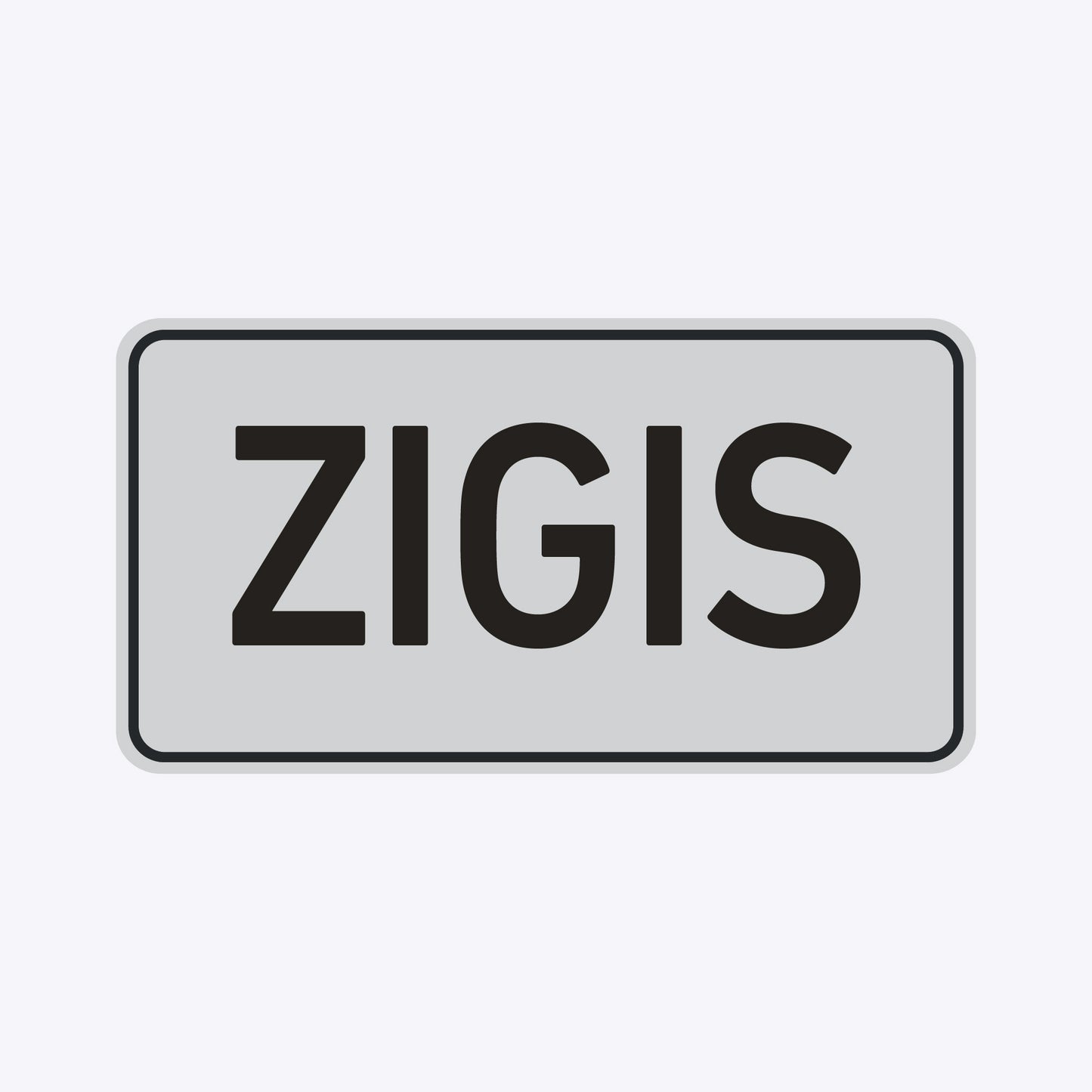 Vārda zīme ar uzlīmi - ZIGIS - 114 x 220mm