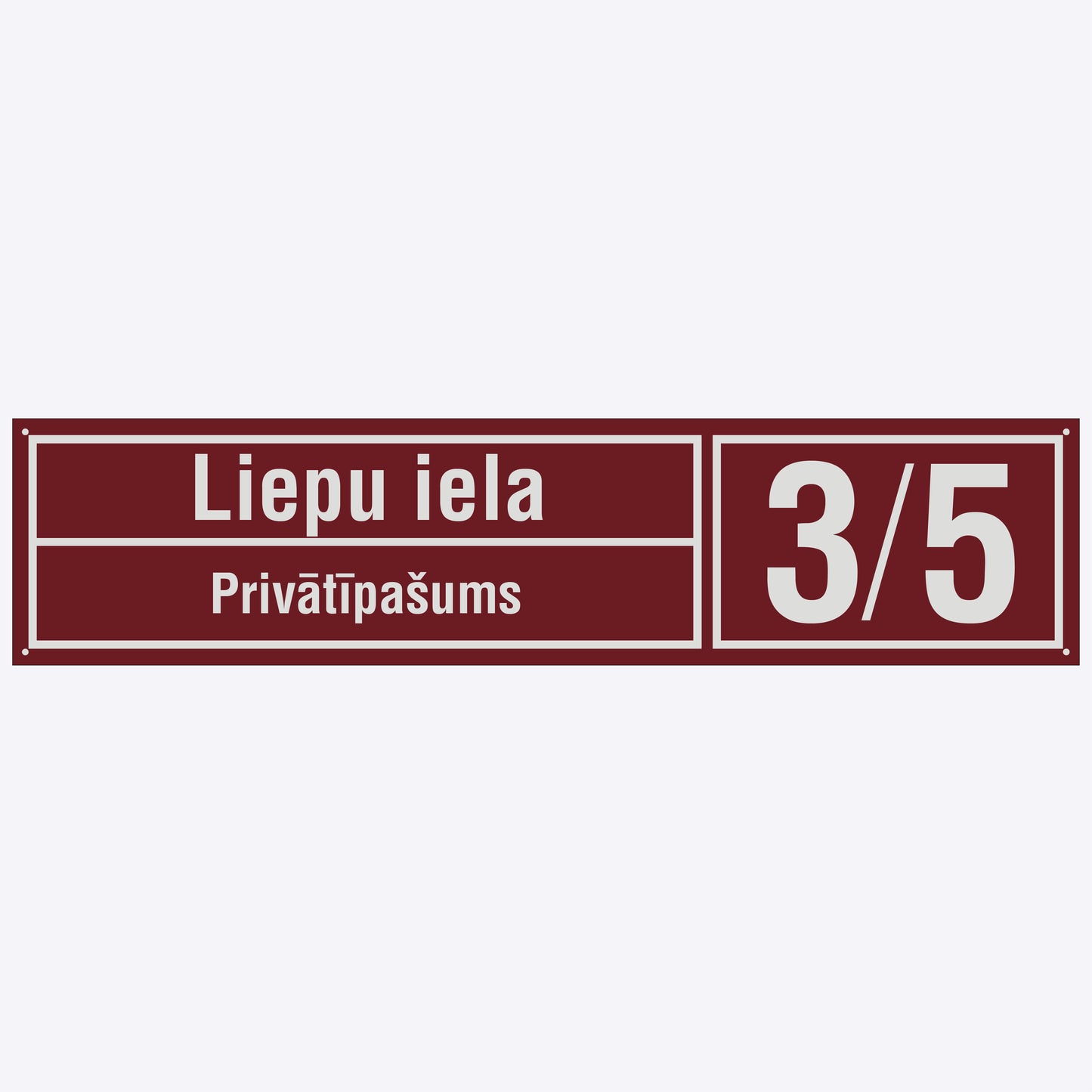 Mājas numura plāksne - Tukuma novads - 150 x 650mm LAPMEŽCIEMA PAGASTS