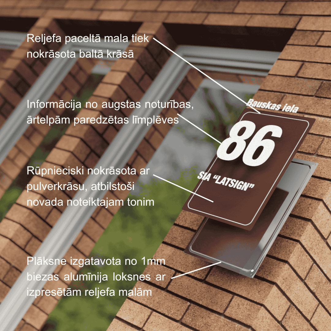 Mājas numura plāksne - Ludzas novads 280 x 320mm LUDZAS PILSĒTAS VĒSTURISKAIS CENTRS