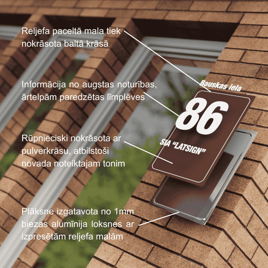 Mājas numura plāksne - Preiļu novads 280 x 320mm