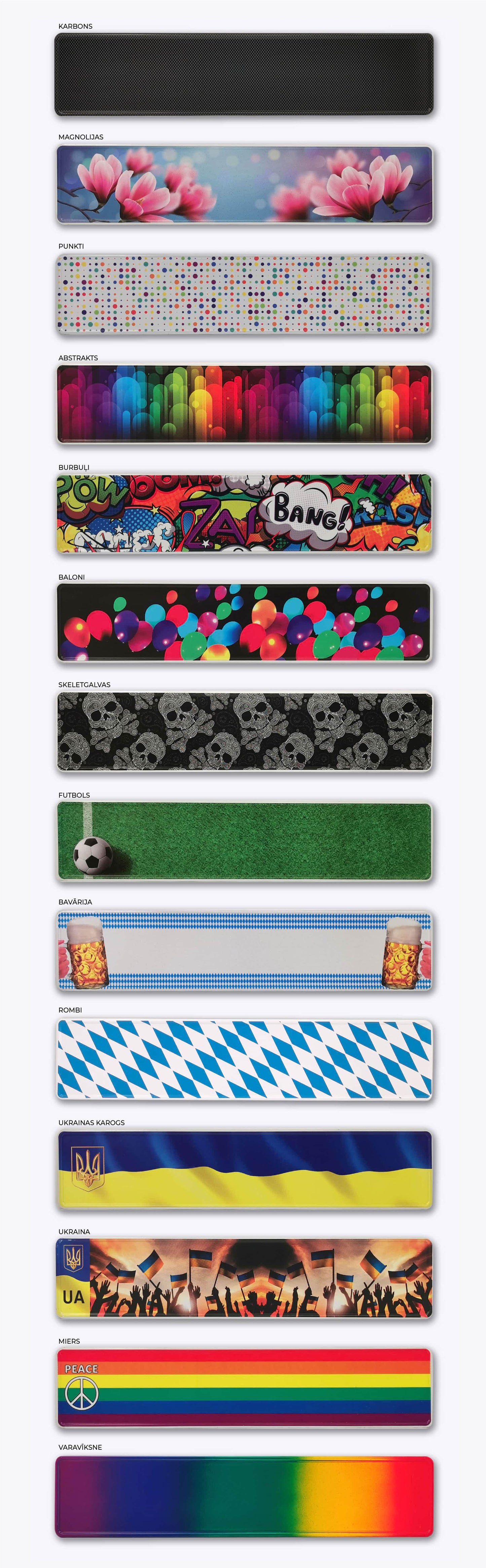 DIZAINA PAMATNES vārda zīme ULDIS ar reljefa burtiem - 114mm x 520mm