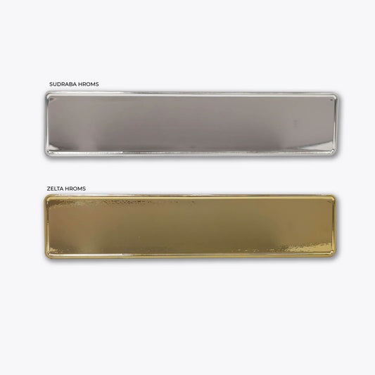 Hromēta vārda zīme ar uzlīmi - SHINE - 114mm x 520mm