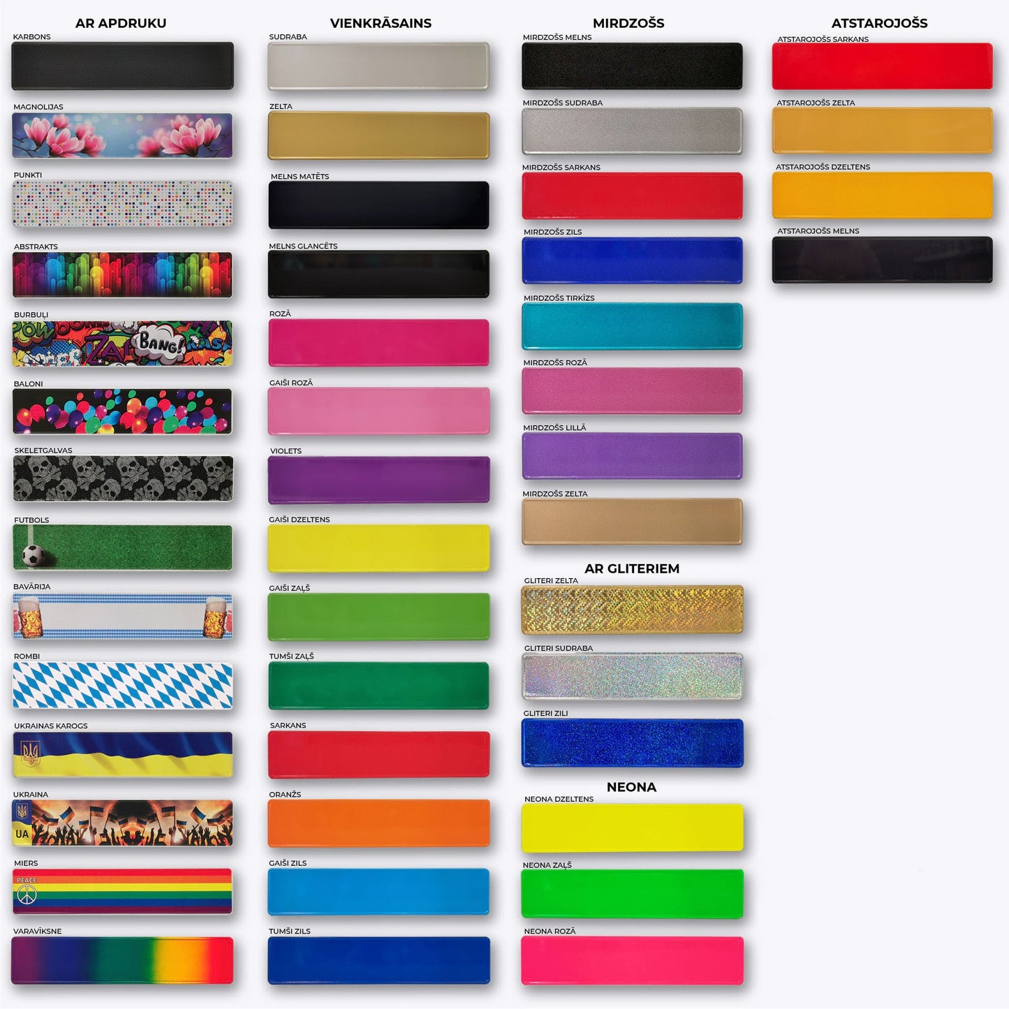 Vārda zīme ar uzlīmi - ROBIS - VISAS PAMATNES - 114mm x 520mm