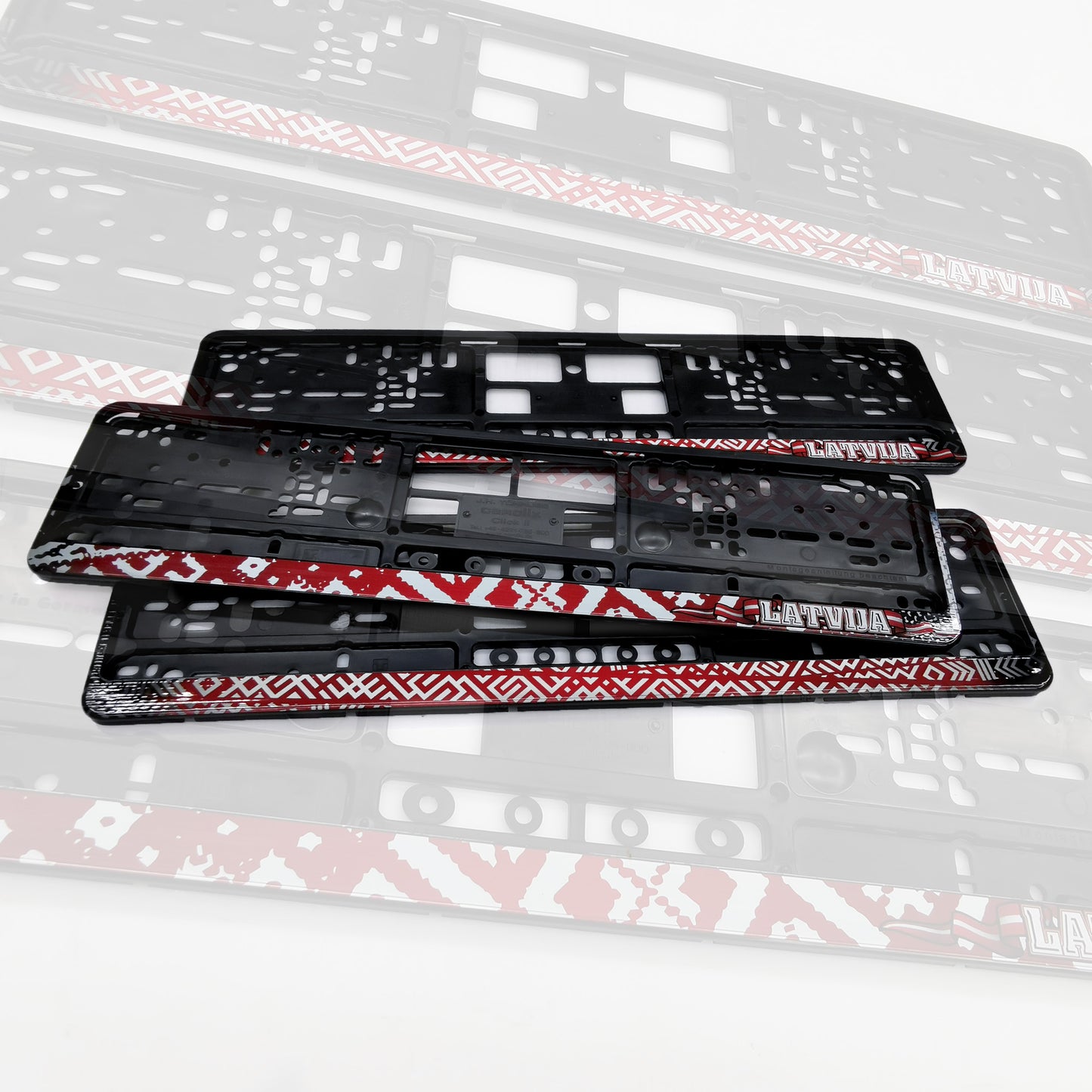 Auto numura turētājs ar drukātiem latviešu rakstiem - LATVIJA - A tips - 110 x 520mm