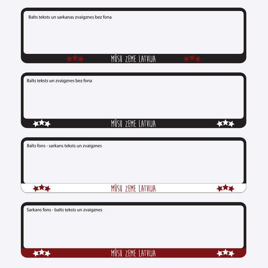 Auto numura turētājs - MŪSU ZEME LATVIJA - A tips - 110 x 520mm