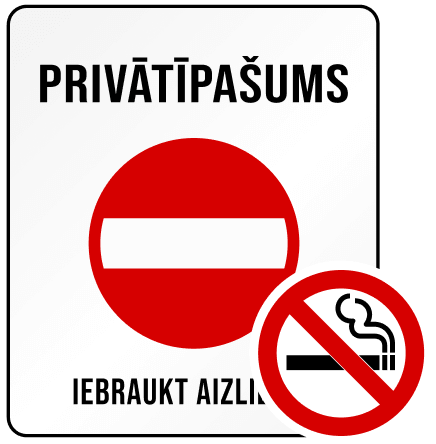 Alumīnija brīdinājuma zīme "Privātīpašums"