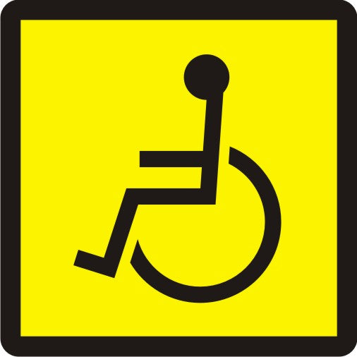 Uzlīme - Invalīdu zīme, 15 x 15 cm