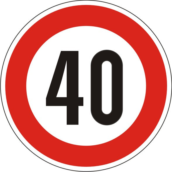 Uzlīme - Ātruma ierobežojuma zīme, D 14.8 cm