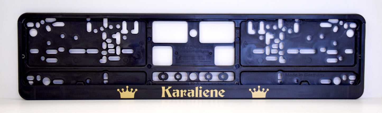 Auto numura turētājs ar uzrakstu - Karaliene Latsign