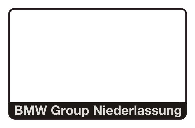 Motocikla numura turētājs ar uzrakstu - BMW Group Niederlassung