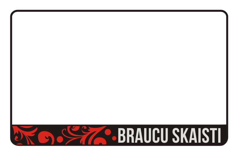 Motocikla numura turētājs ar uzrakstu – Braucu skaisti un ornamentu