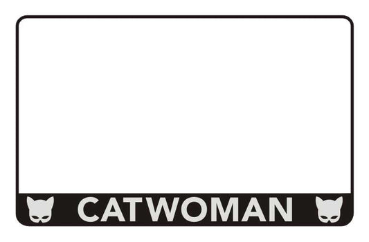 Motocikla numura turētājs ar uzrakstu – Catwoman un maskām