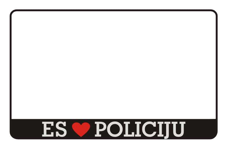 Motocikla numura turētājs ar uzrakstu – Es (mīlu) policiju