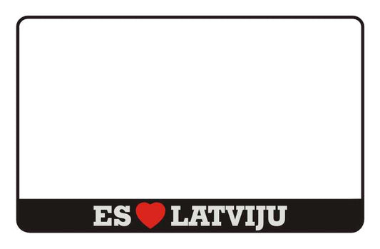 Motocikla numura turētājs ar uzrakstu – Es (mīlu) Latviju
