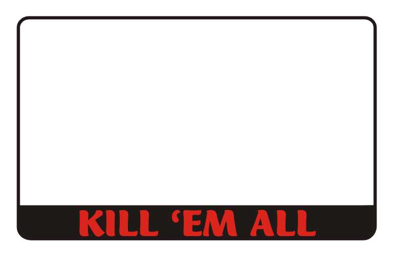 Motocikla numura turētājs ar uzrakstu – KILL 'EM ALL