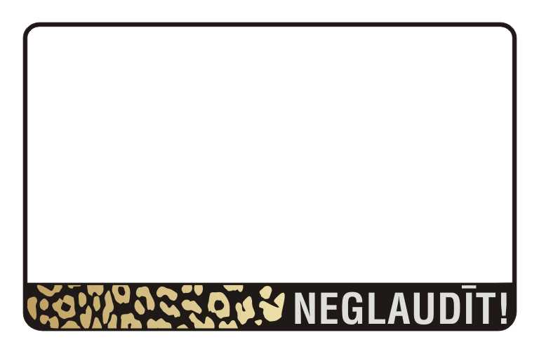 Motocikla numura turētājs ar uzrakstu – Neglaudīt un leoparda rakstu