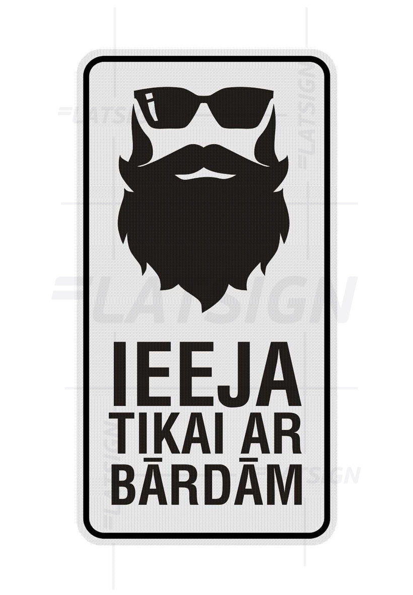 Zīme Ziemassvētkiem - Ieeja Tikai Ar Bārdām, 114mm x 220mm Latsign