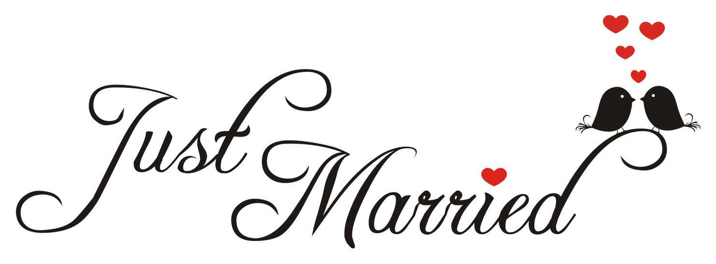 Uzlīme - Just Married, 50 x 17 cm