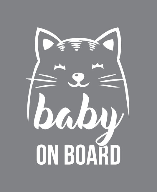 Uzlīme - Kaķis, Baby on board, 9 x 15 cm