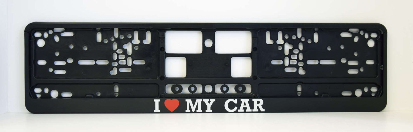 Auto numura turētājs ar uzrakstu - I love my car
