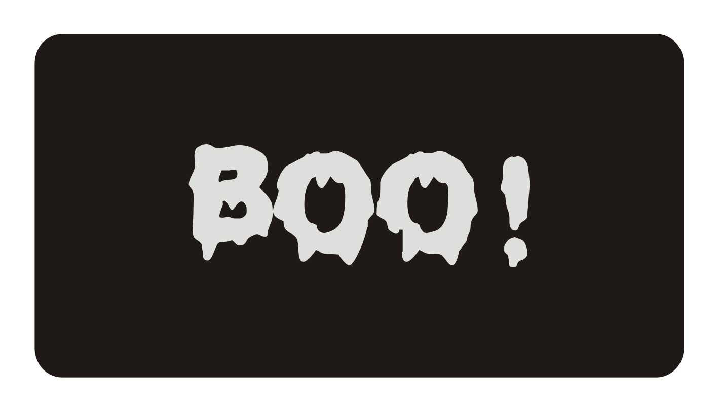 Zīme Halovīnam - BOO!, 114mm x 220mm