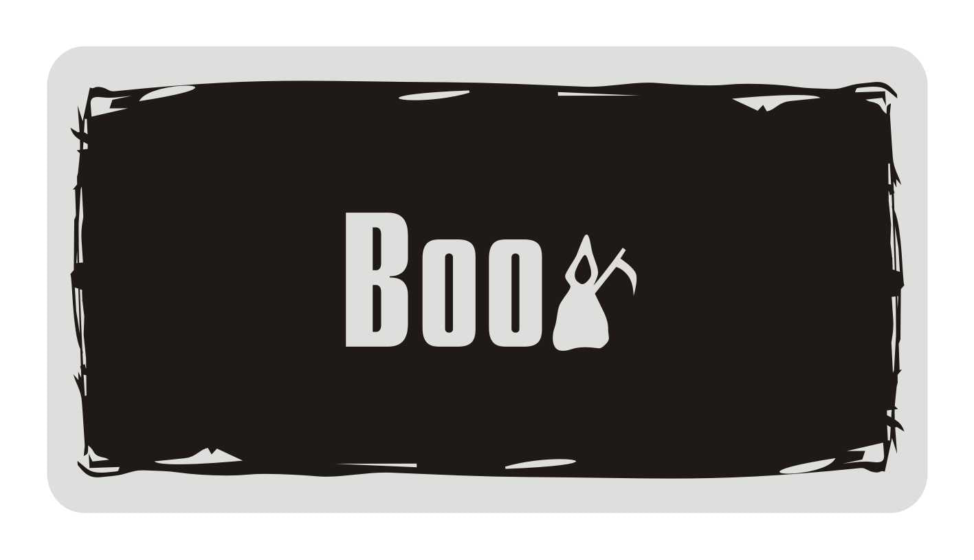 Zīme Halovīnam - BOO, 114mm x 220mm
