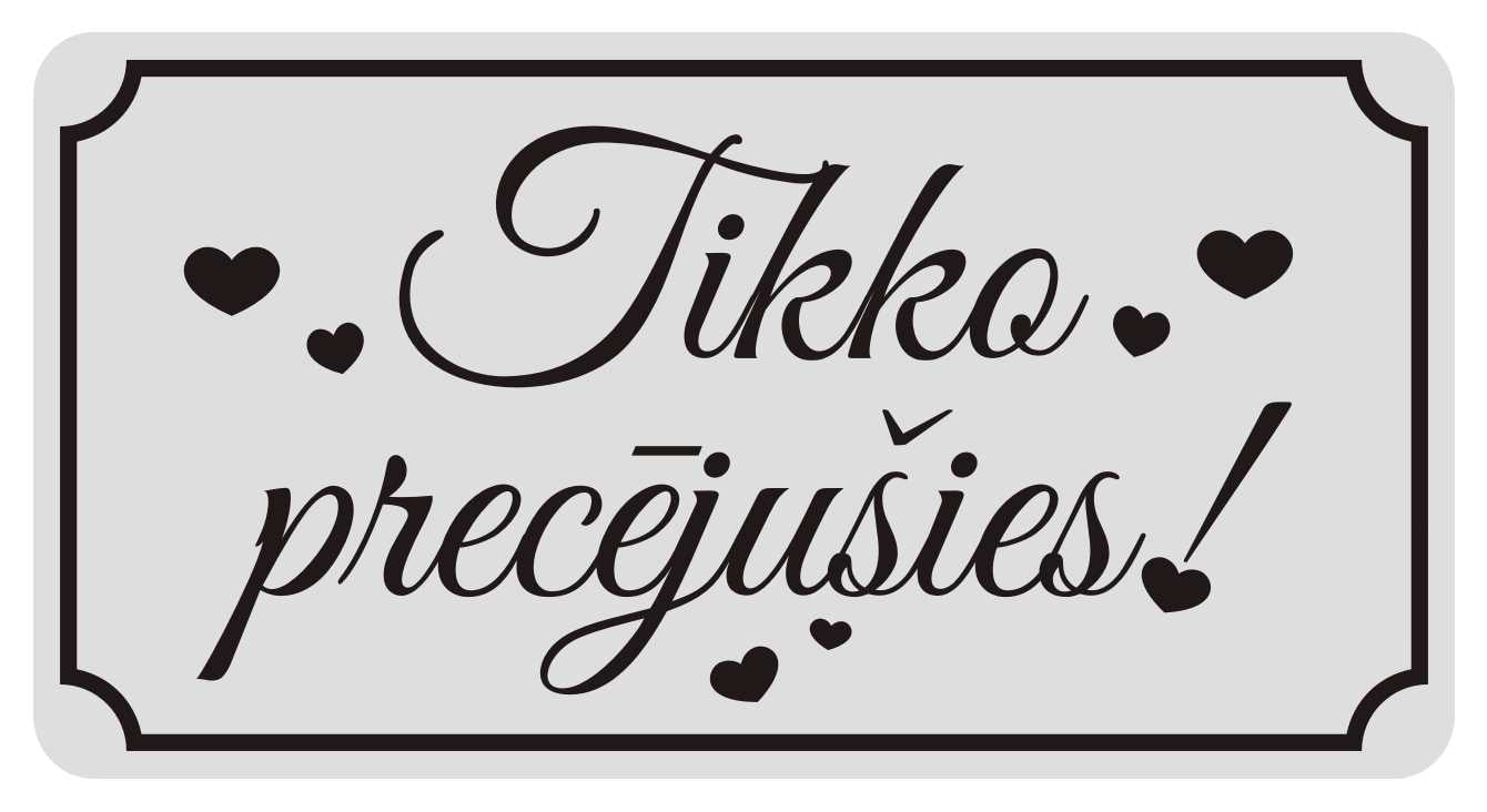 Zīme - Tikko precējušies, 114 x 220 mm Latsign