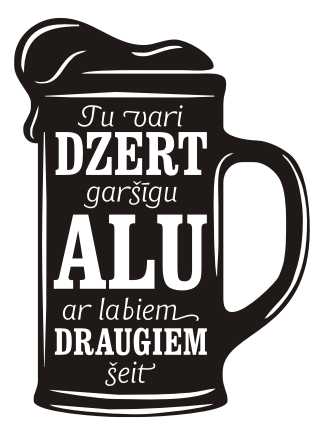 Uzlīme - Tu vari dzert garšīgu alu ar labiem draugiem šeit, 15 x 11 cm