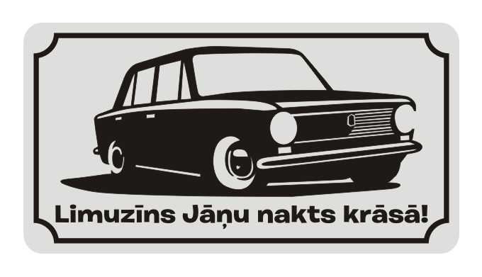 Zīme LIMUZĪNS JĀŅU NAKTS KRĀSĀ, 114mm x 220mm