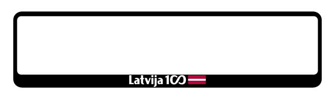 Auto numura turētājs ar uzrakstu Latvija 100 un karogu