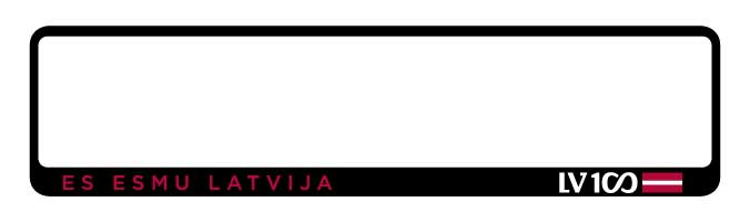 Auto numura turētājs ar uzrakstu ES ESMU LATVIJA, LV100 un karogu