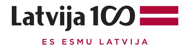 Uzlīme, uzraksts - Latvija 100, karogs un ES ESMU LATVIJA, 11 x 46 cm