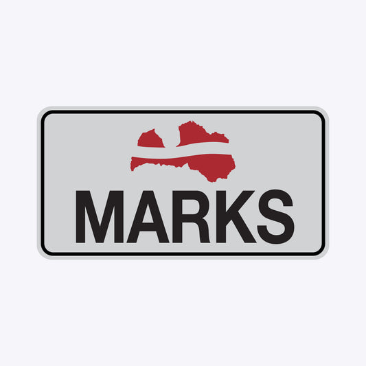 Vārda zīme ar uzlīmi LATVIJA - MARKS - 114 x 220mm