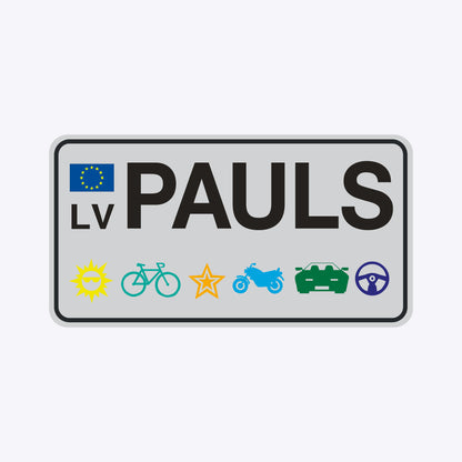 Vārda zīme ar uzlīmi - PAULS - 114 x 220mm