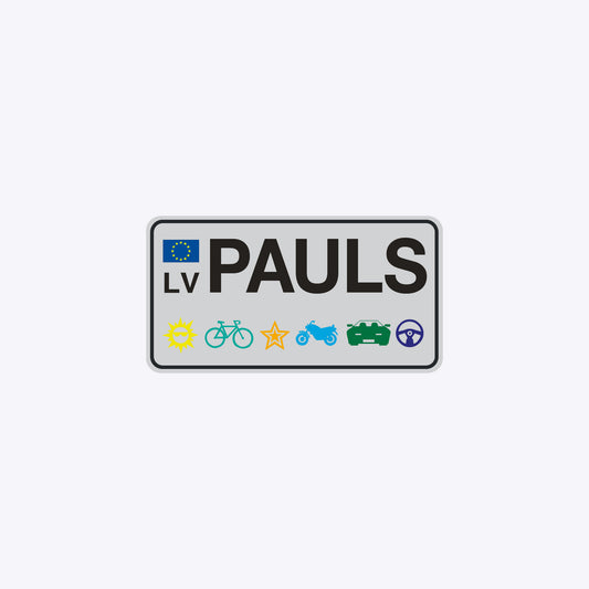 Vārda zīme ar uzlīmi - PAULS - 114 x 220mm