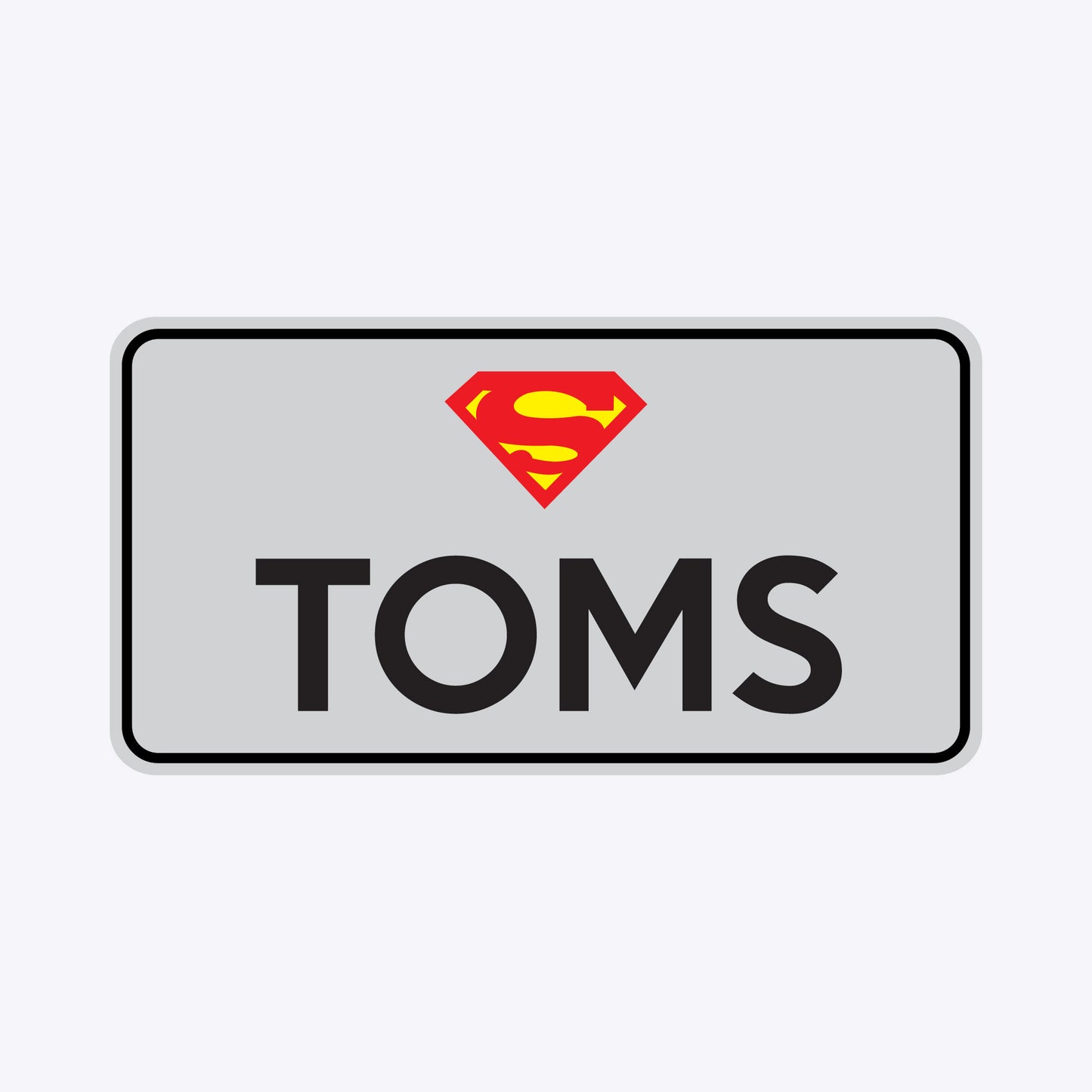 Vārda zīme ar uzlīmi -TOMS - 114 x 220mm