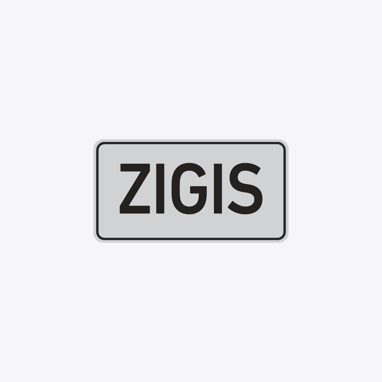 Vārda zīme ar uzlīmi - ZIGIS - 114 x 220mm