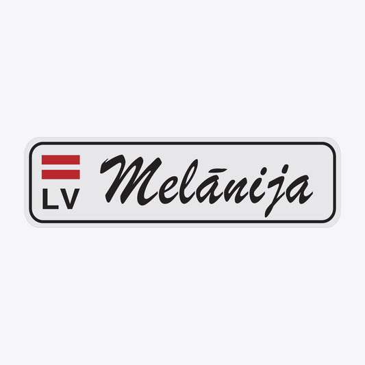 Vārda zīme ar uzlīmi - MELĀNIJA - 60 x 220mm