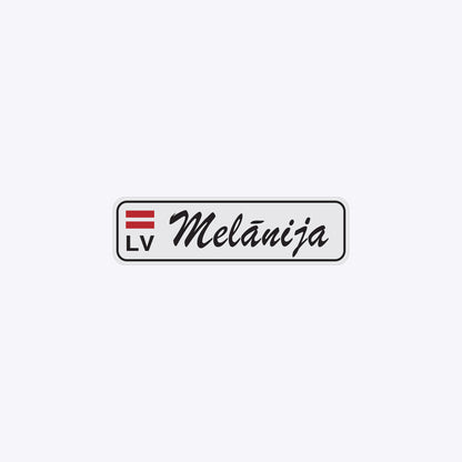 Vārda zīme ar uzlīmi - MELĀNIJA - 60 x 220mm