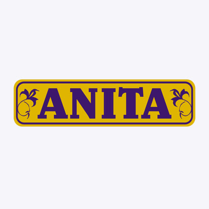 Vārda zīme ar uzlīmi - ANITA - 60 x 220mm