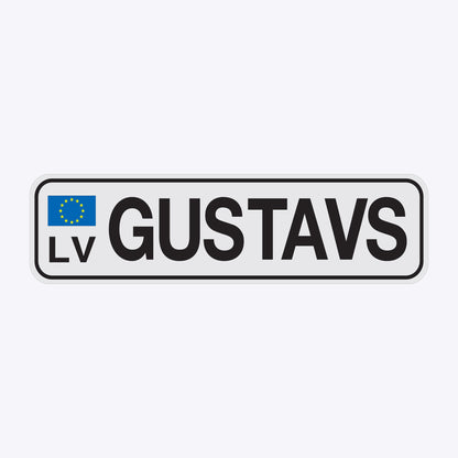 Vārda zīme ar uzlīmi - GUSTAVS - 60 x 220mm