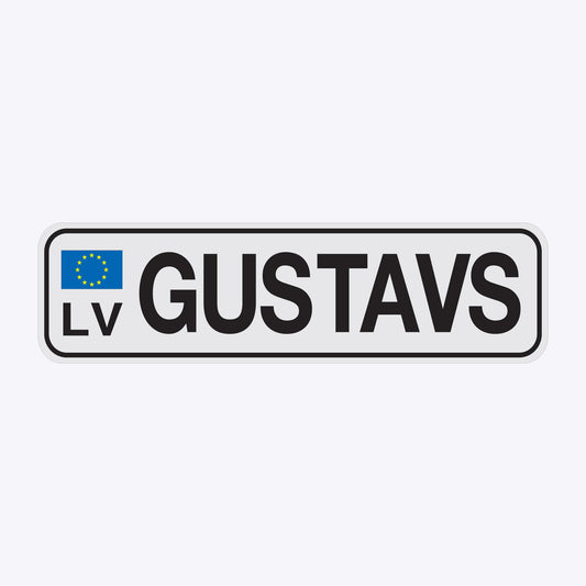 Vārda zīme ar uzlīmi - GUSTAVS - 60 x 220mm