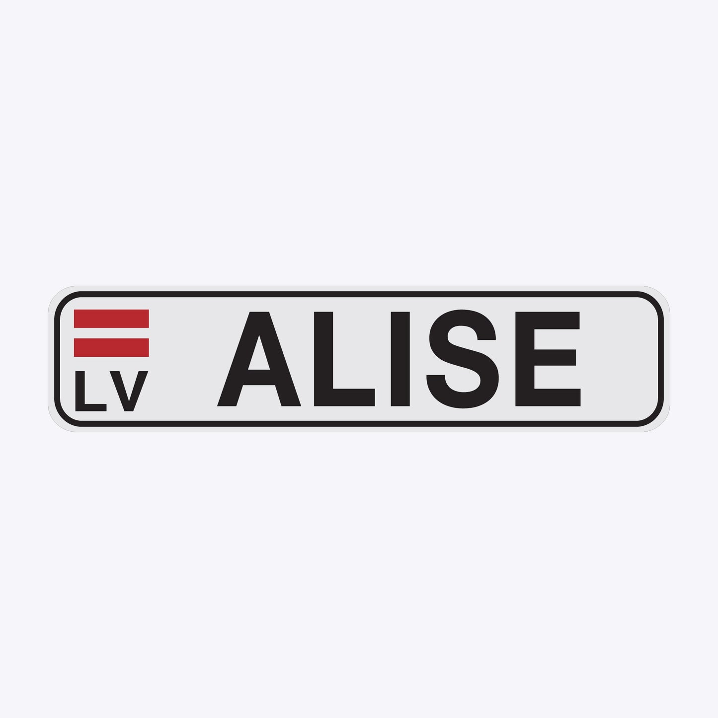 Vārda zīme ar uzlīmi - ALISE - 60 x 220mm