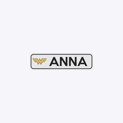 Vārda zīme ar uzlīmi  Wonderwoman - ANNA - 60 x 220mm