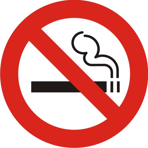 Uzlīme - Aizlieguma zīme "Smēķēt aizliegts", D 5 cm