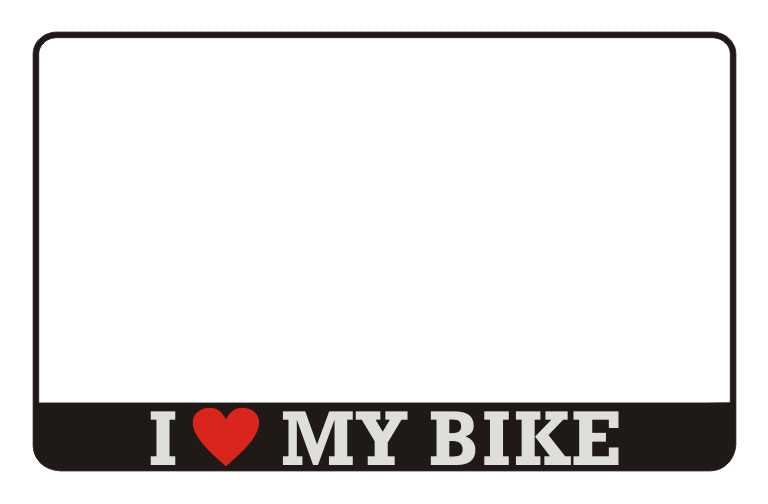 Motocikla numura turētājs ar uzrakstu – I (love) my bike