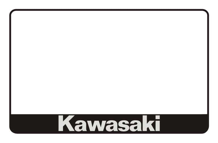 Motocikla numura turētājs ar uzrakstu - Kawasaki